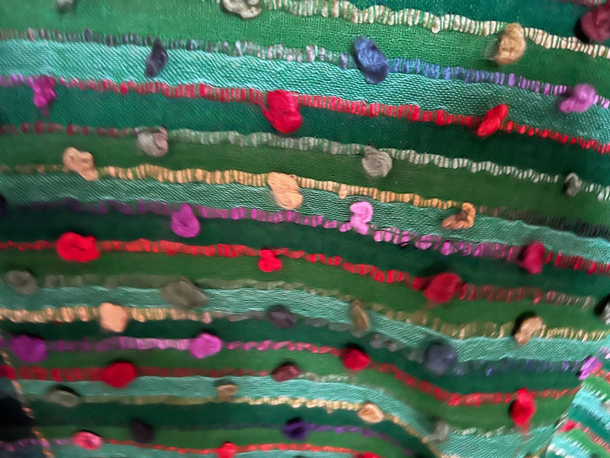 Multi-Green Silk with Colourful Design - Scarves / Wraps / Stoles (Copy)