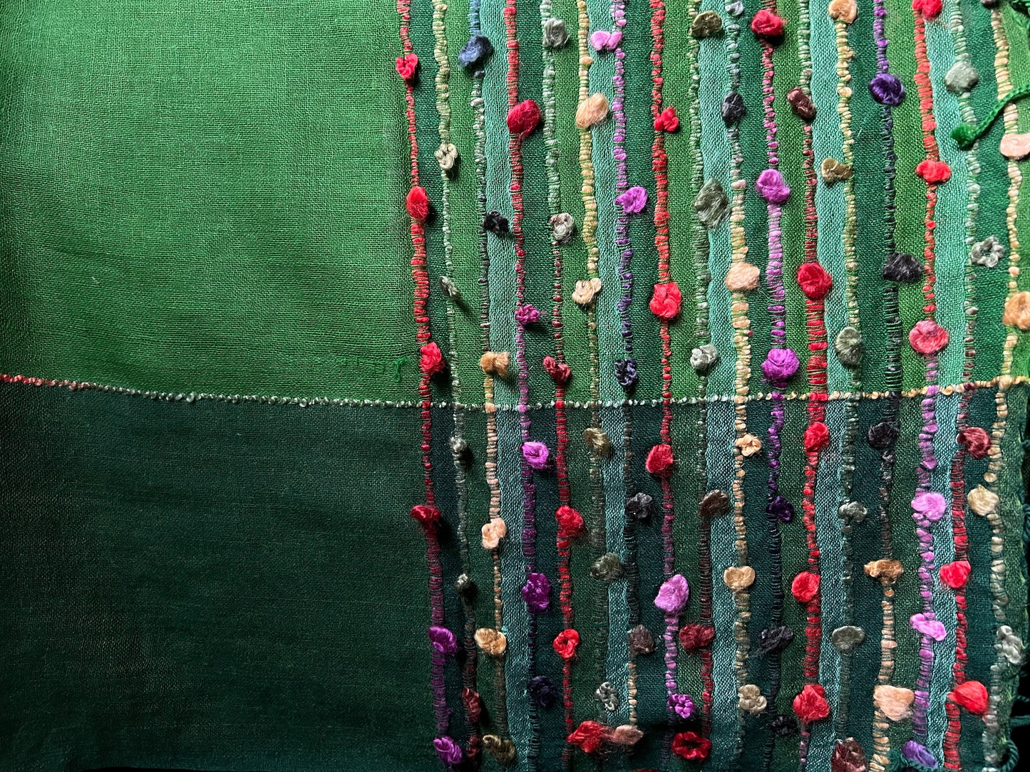 Multi-Green Silk with Colourful Design - Scarves / Wraps / Stoles (Copy)