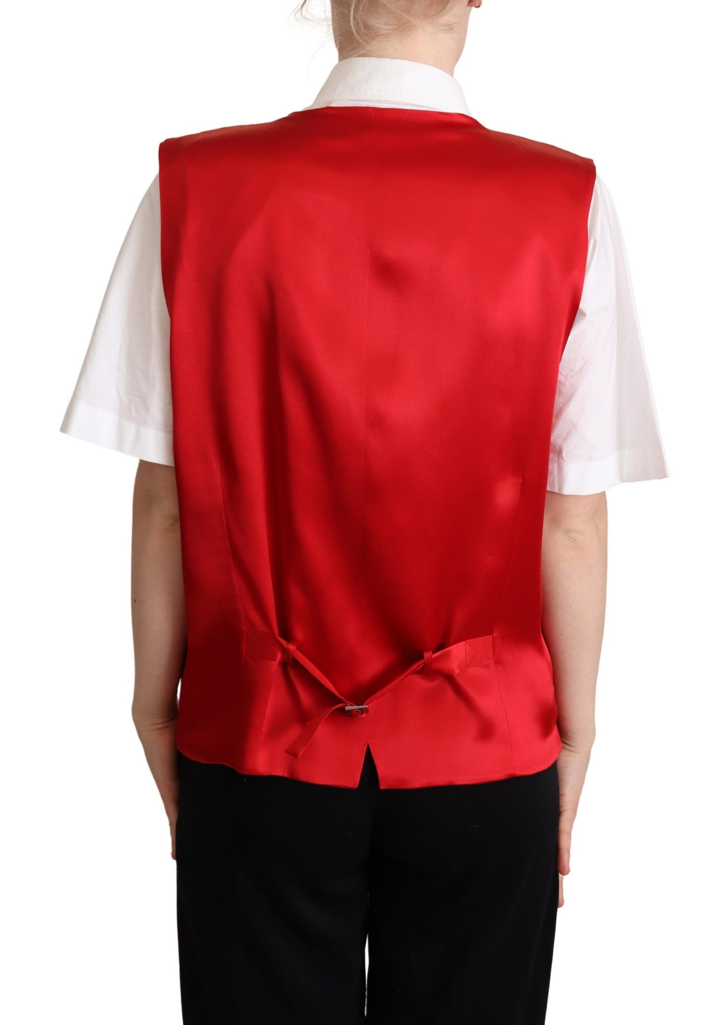Dolce & Gabbana Elegant Red Virgin Wool Sleeveless Vest