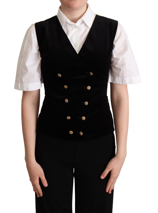 Dolce & Gabbana Elegant Sleeveless Velvet Waistcoat