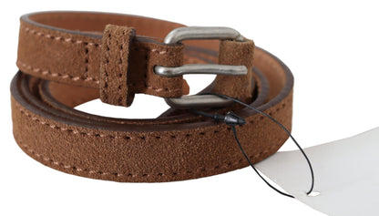 Ermanno Scervino Elegant Slim Leather Waist Belt in Brown