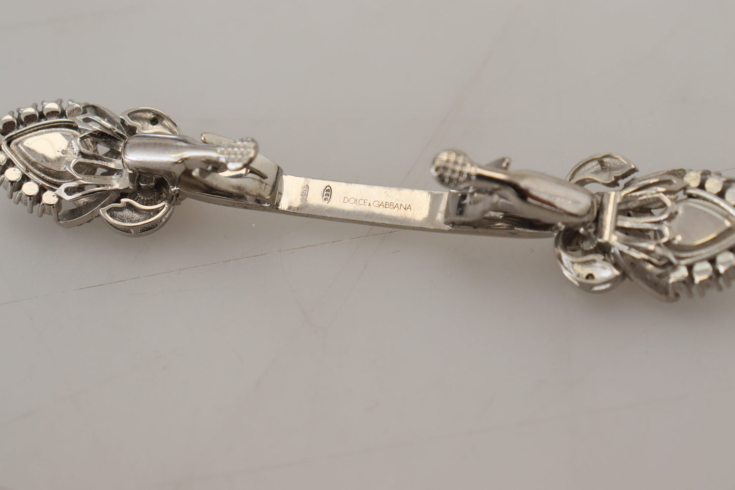 Dolce & Gabbana Elegant Silver Glass Brooch Pin