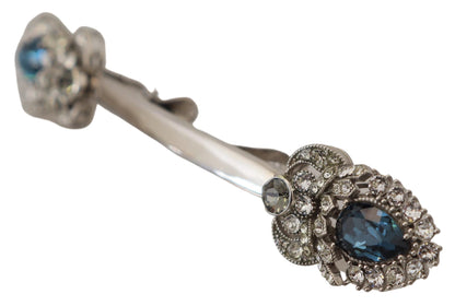 Dolce & Gabbana Elegant Silver Glass Brooch Pin