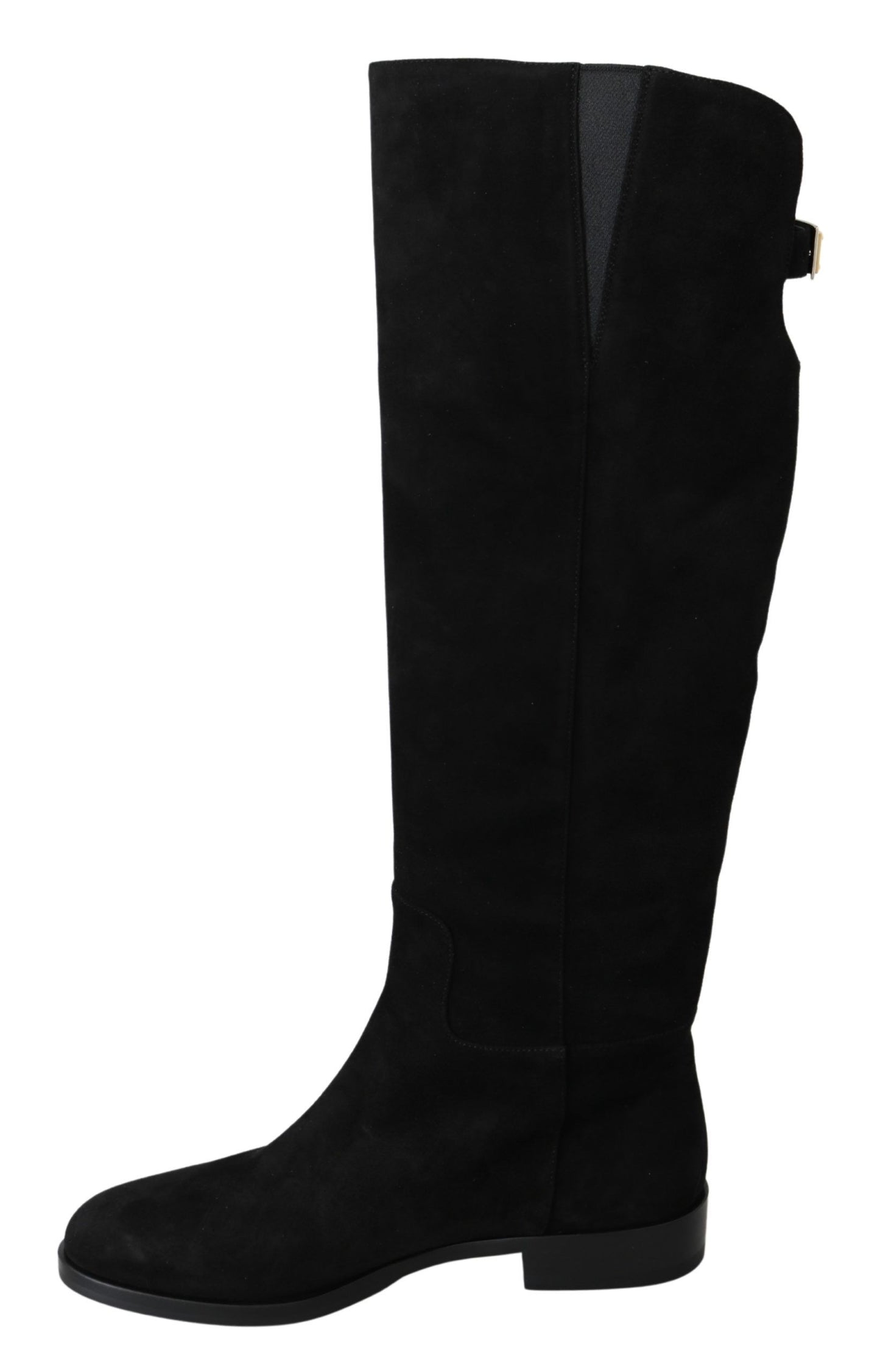Dolce & Gabbana Elegant Black Suede Knee High Boots