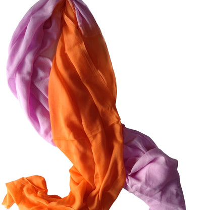 Lavender & Orange Ombre Linen - Scarves / Wraps / Stoles