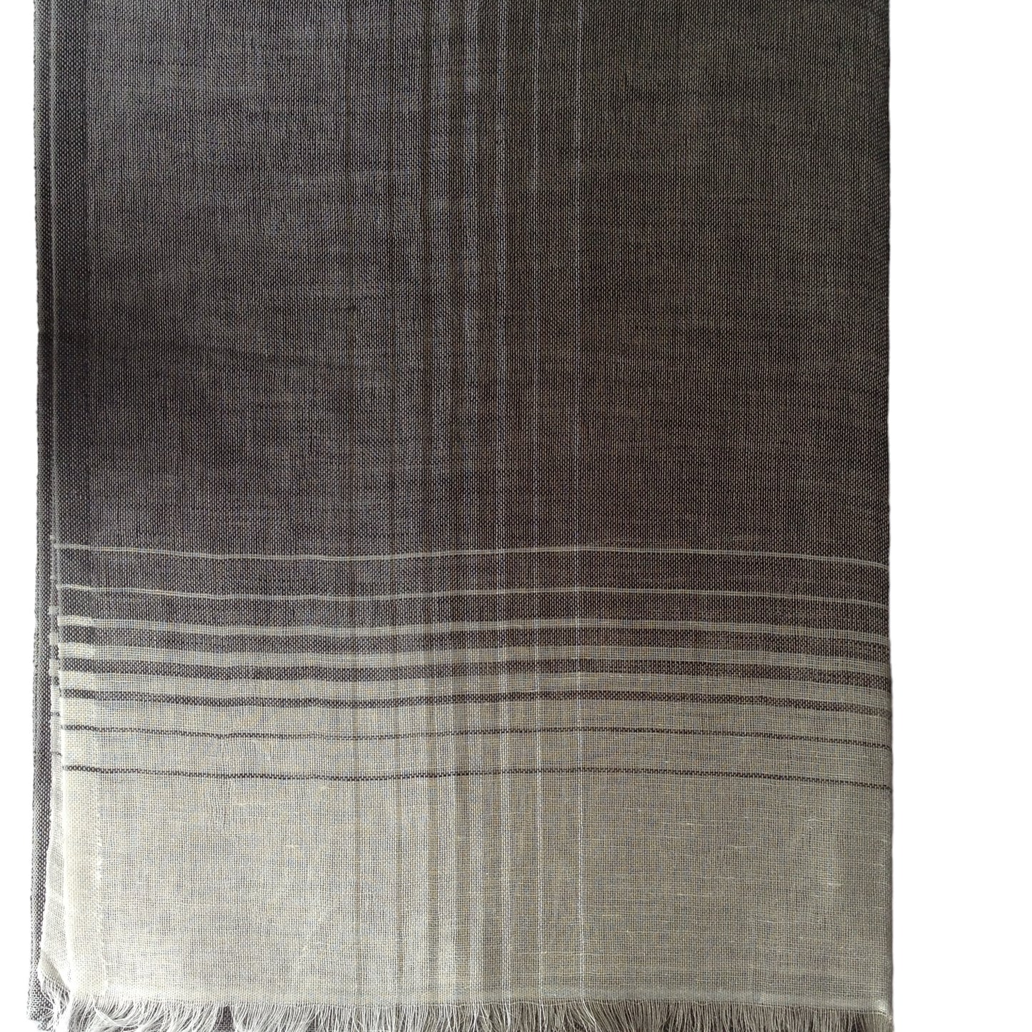 Gray-White Linen-Cotton - Scarves / Wraps / Stoles