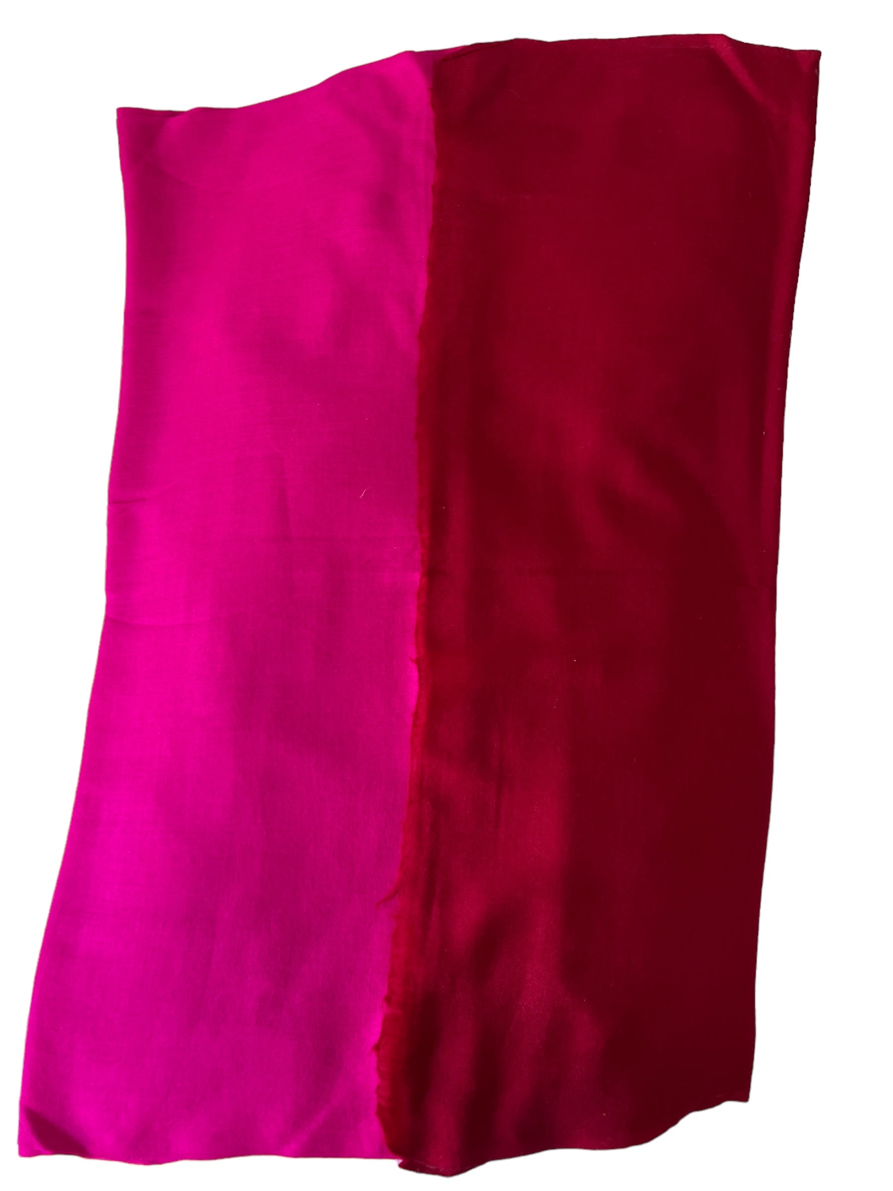 Magenta & Maroon Ombre Silk & Wool Blended - Scarves / Wraps / Stoles