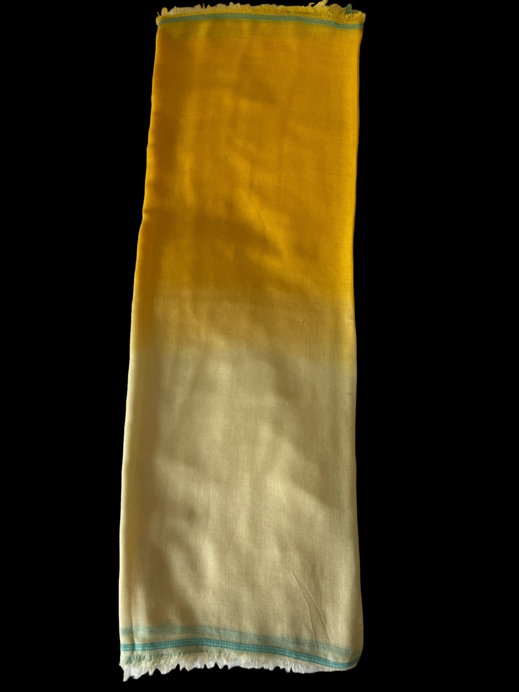 Cream & Yellow Ombre Linen-Cotton - Scarves / Wraps / Stoles