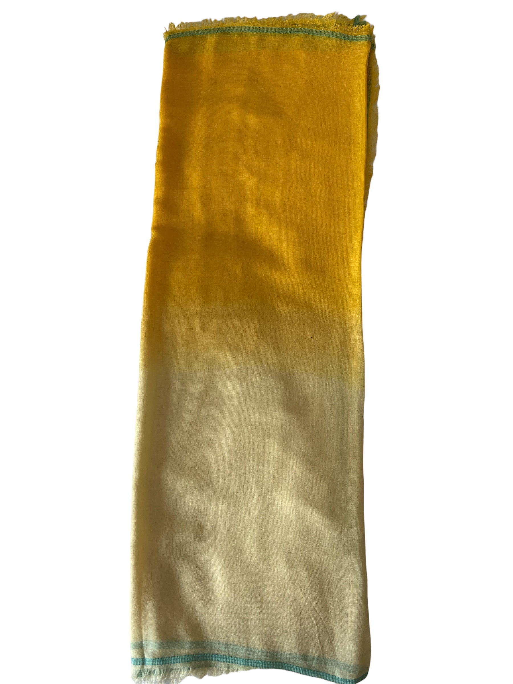 Cream & Yellow Ombre Linen-Cotton - Scarves / Wraps / Stoles