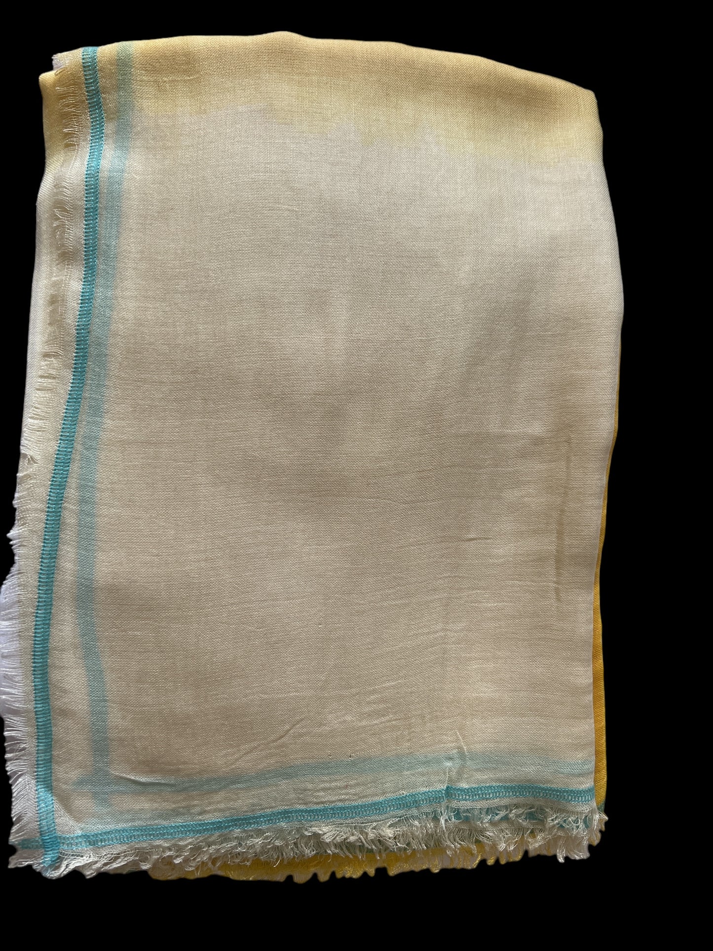 Cream & Yellow Ombre Linen-Cotton - Scarves / Wraps / Stoles