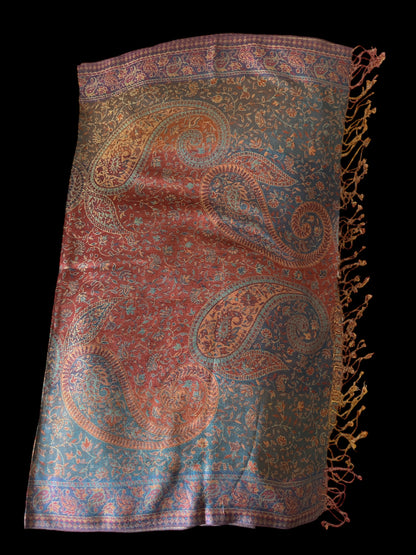 Multicoloured Embroidered Silk Self Printed - - Scarves / Wraps / Stoles