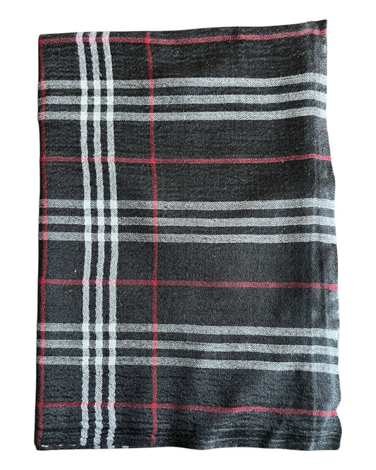 Classic Black Plaid Scarf