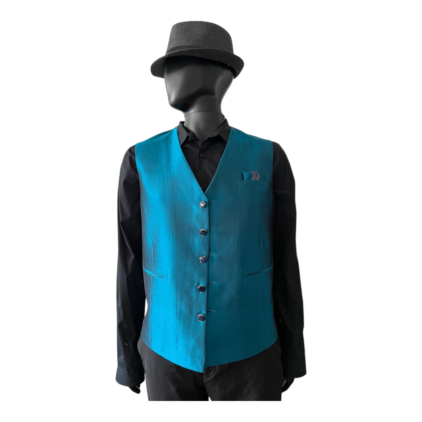 Midnight Blue Hue Silk Vest