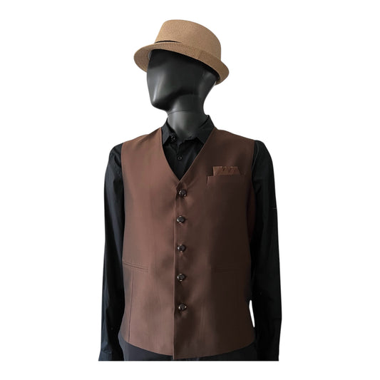 Rich Espresso Brown Hue Silk Vest