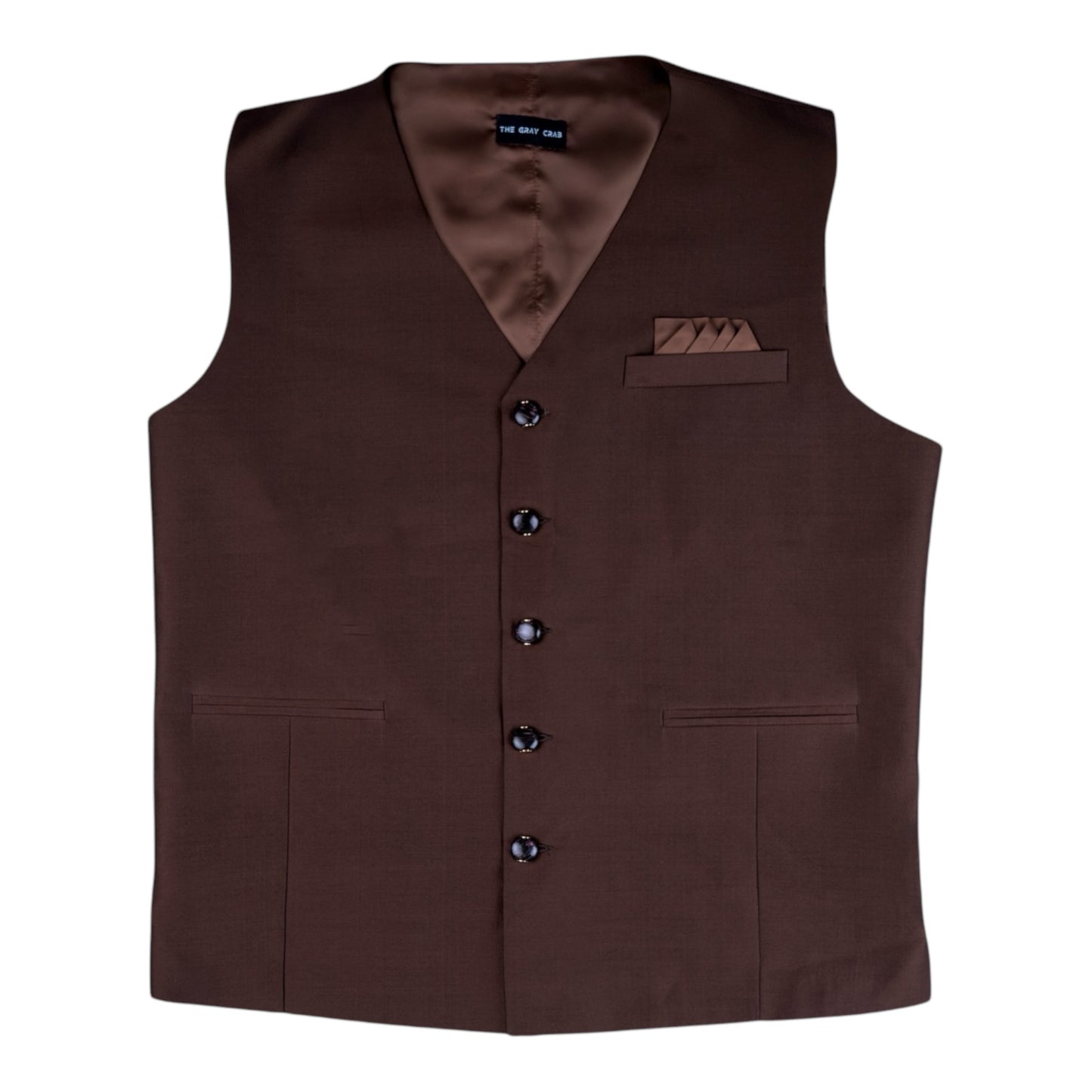 Rich Espresso Brown Hue Silk Vest