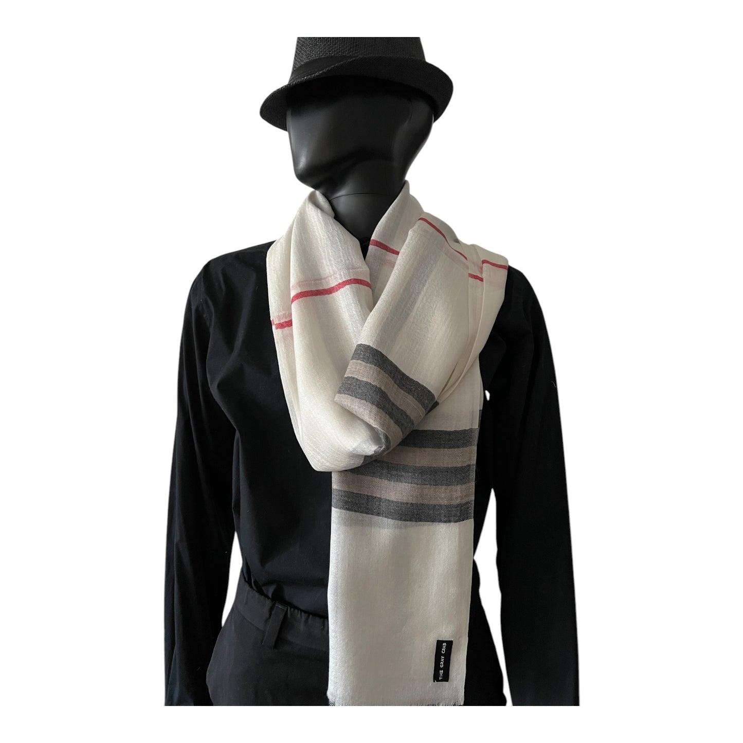 Classic Ivory Plaid Scarf