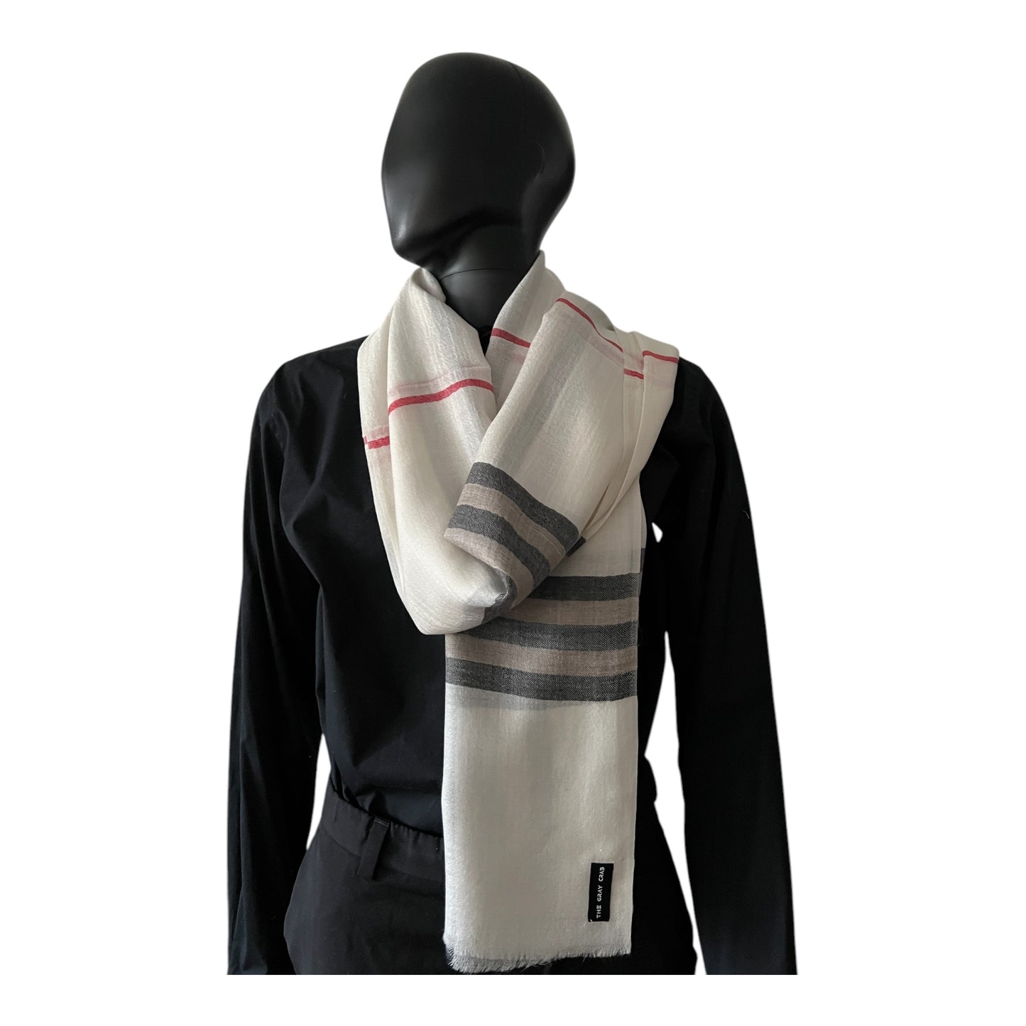 Classic Ivory Plaid Scarf