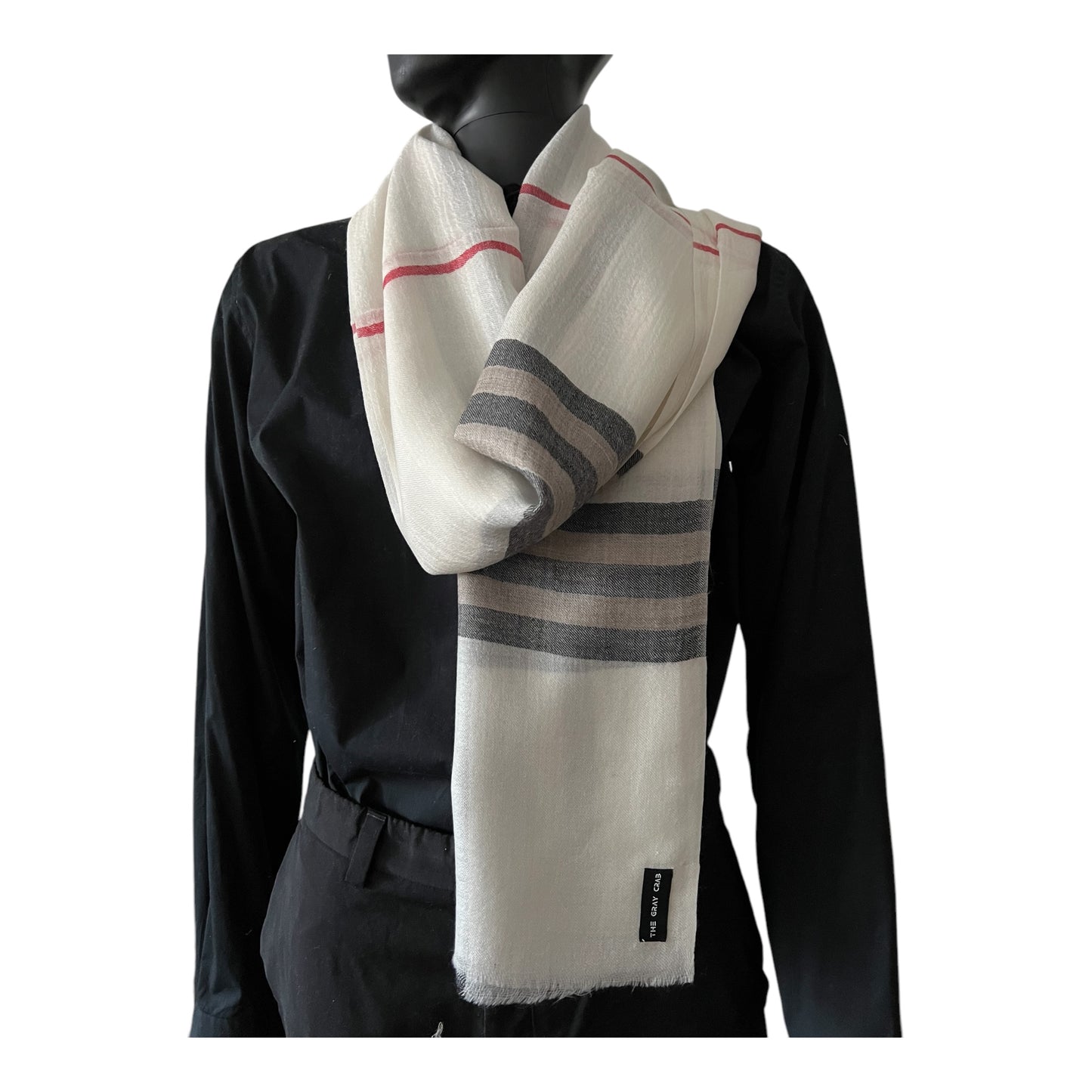 Classic Ivory Plaid Scarf