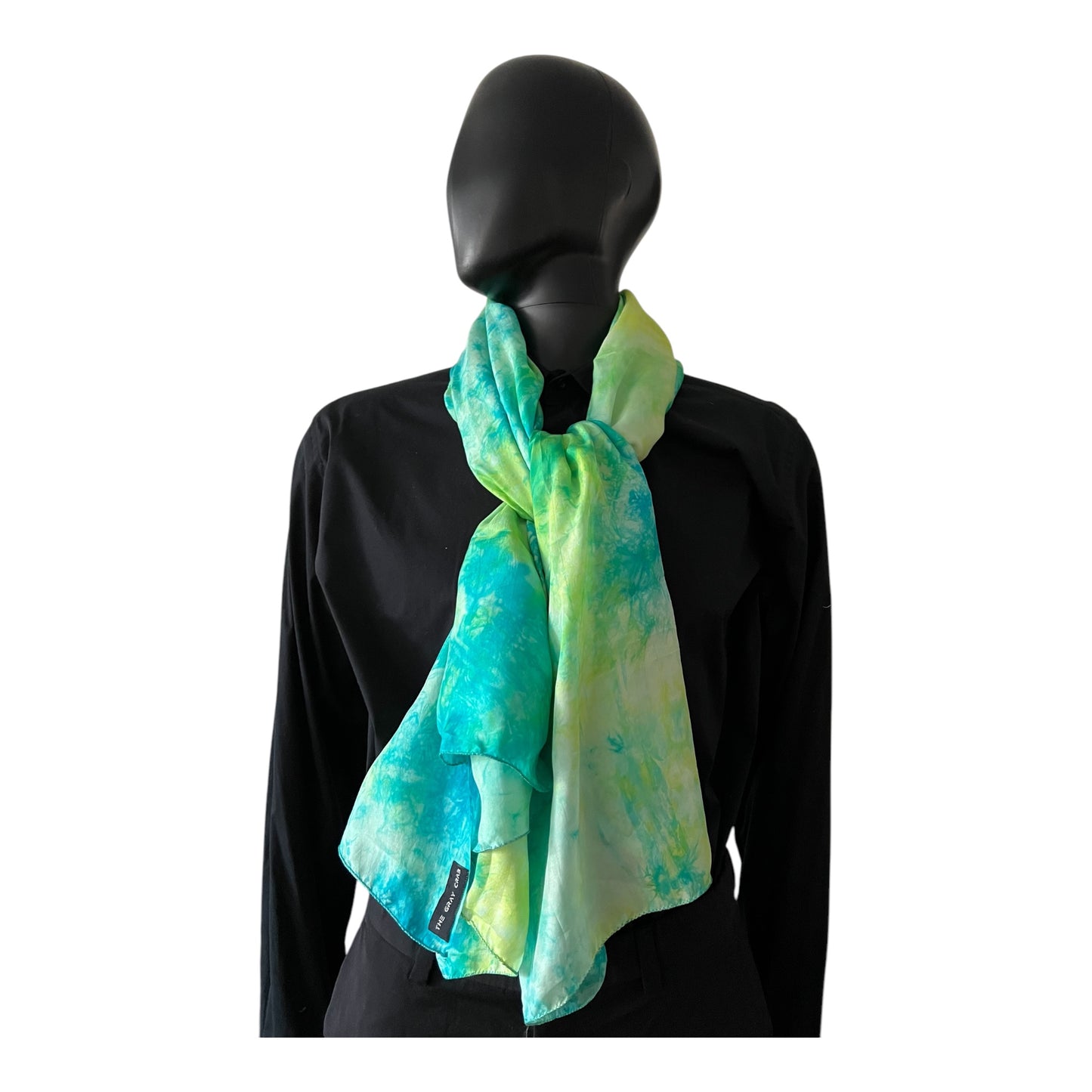 Ocean Mist Hand-Dyed Silk Scarf