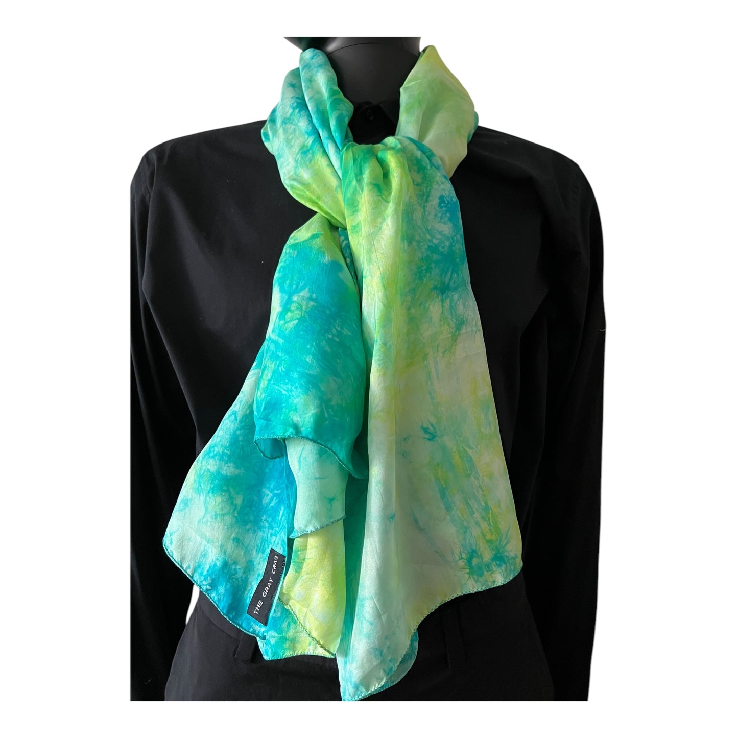 Ocean Mist Hand-Dyed Silk Scarf