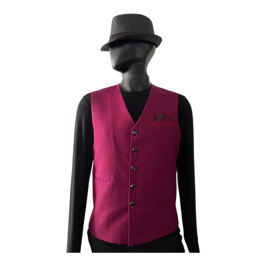 Rich Magenta Hue Silk Vest