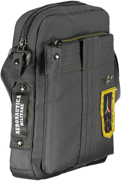 Aeronautica Militare Sleek Gray Shoulder Bag with Contrasting Details