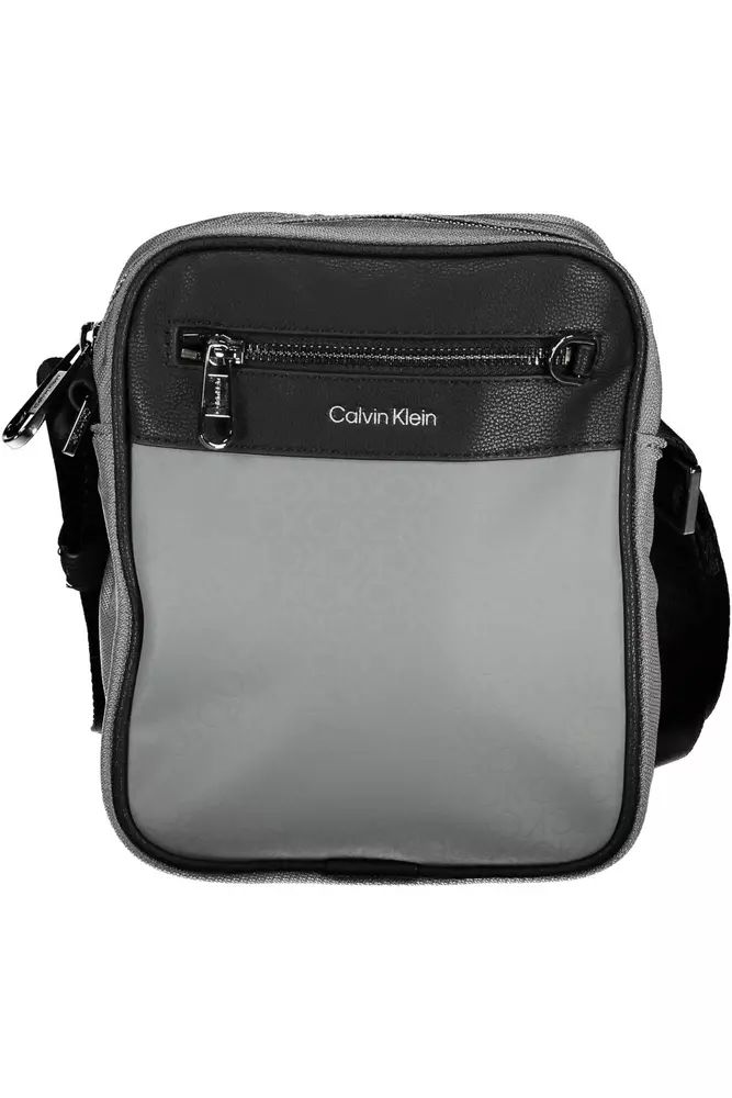 Calvin Klein Eco Chic Gray Shoulder Bag with Contrasting Details