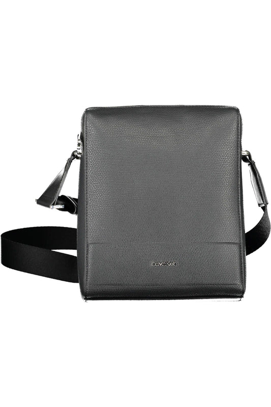 Calvin Klein Eco-Chic Black Shoulder Bag with Contrasting Accents