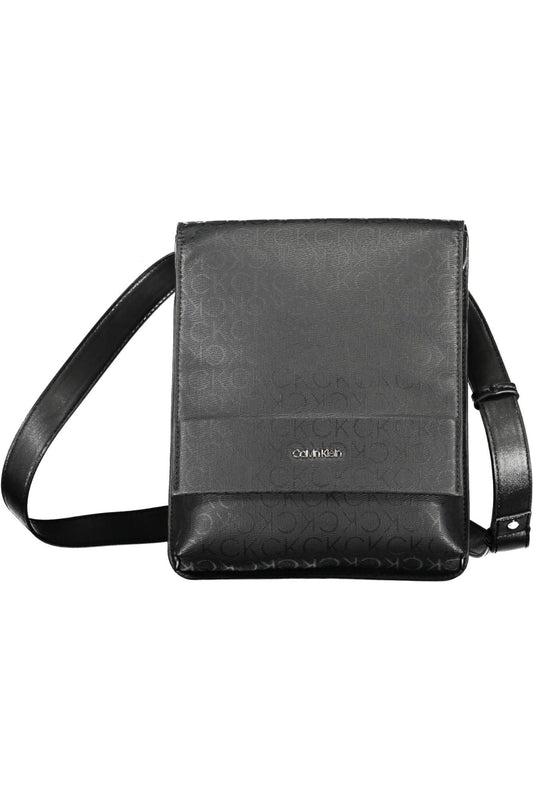 Calvin Klein Sleek Black Shoulder Bag with Contrasting Details