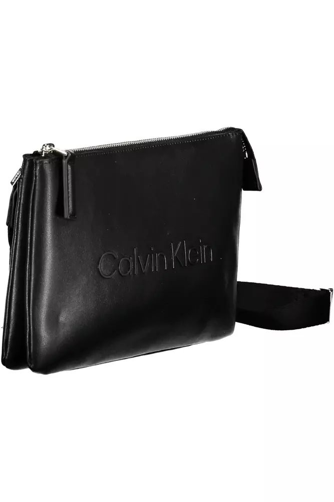 Calvin Klein Sleek Black Shoulder Bag with Logo Detail