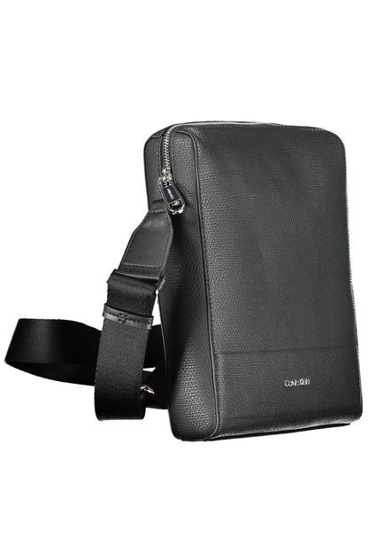 Calvin Klein Eco-Chic Black Shoulder Bag with Contrasting Accents