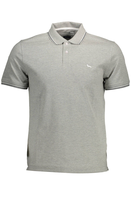 Harmont & Blaine Sleek Gray Contrast Detail Polo Shirt