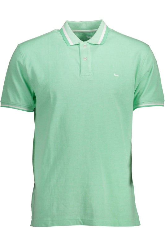 Harmont & Blaine Elegant Green Cotton Polo with Contrasting Accents