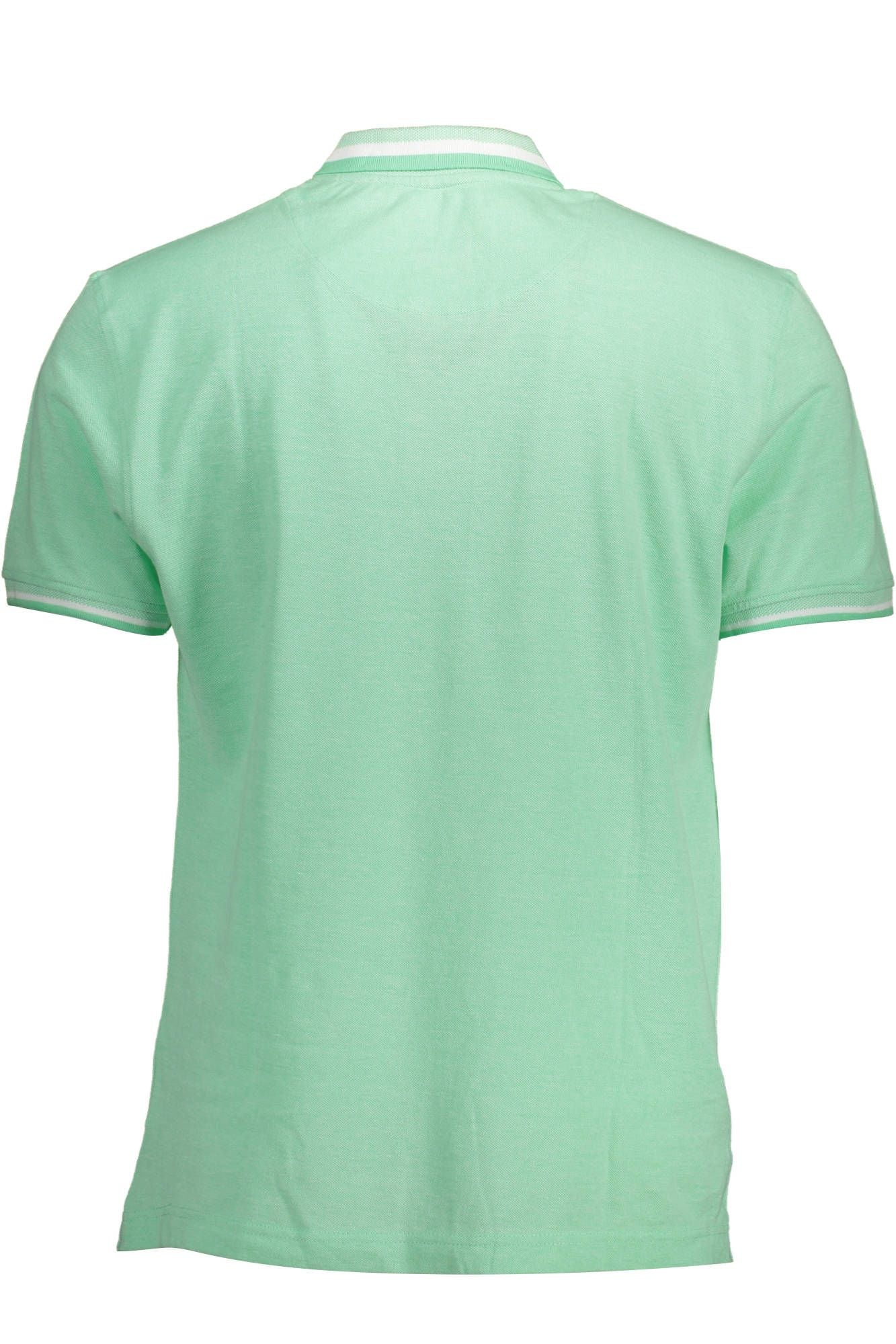 Harmont & Blaine Elegant Green Cotton Polo with Contrasting Accents