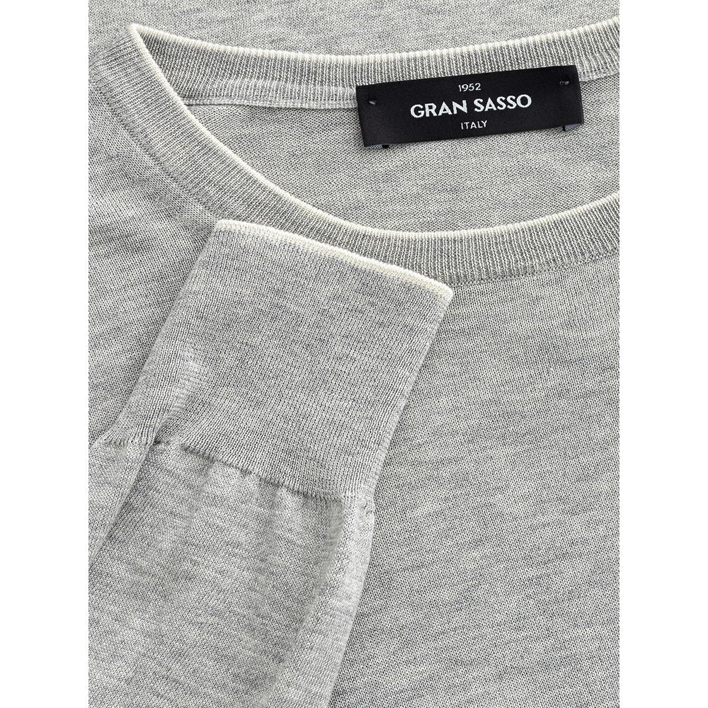 Gran Sasso Elegant Gray Silk-Cotton Sweater