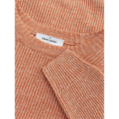 Gran Sasso Orange Linen-Cotton Blend Sweater