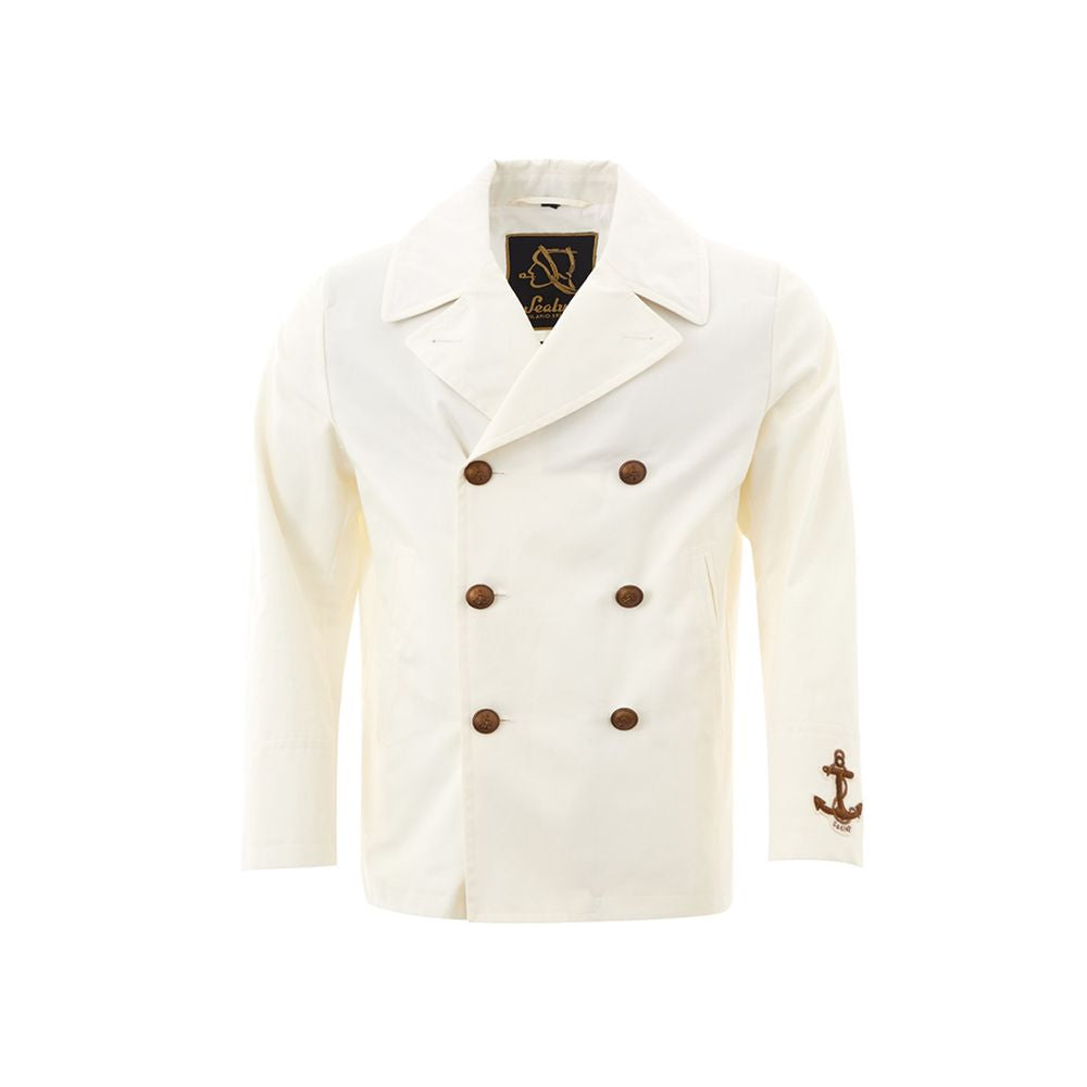 Sealup Elegant White Cotton Jacket for Men