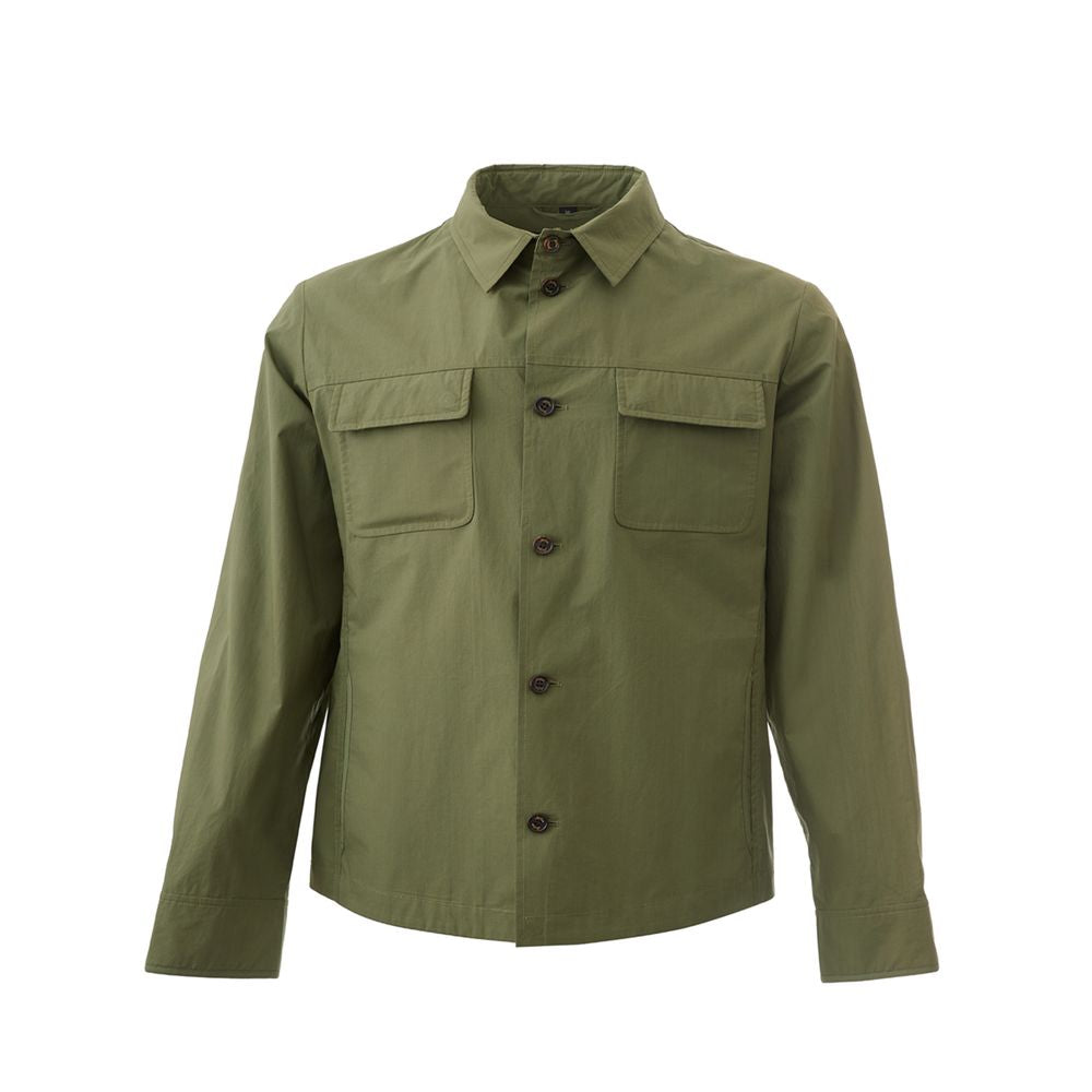 Sealup Chic Green Cotton Jacket for Elegant Men