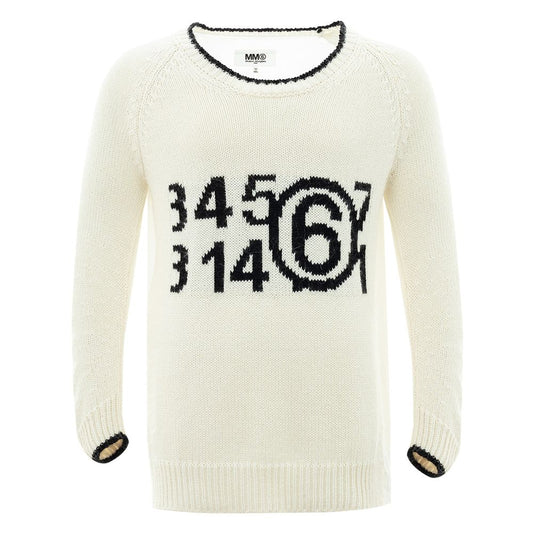 MM6 Maison Margiela Elegant White Cotton Sweater for Men