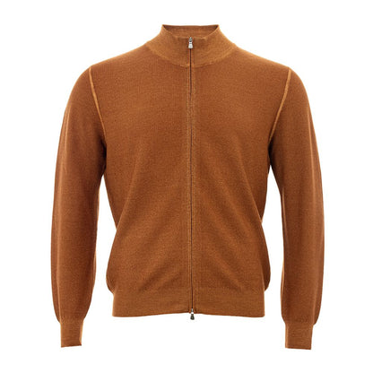 Gran Sasso Chic Orange Wool Cardigan for Men