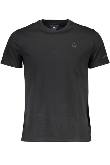 La Martina Elegant Embroidered Logo Black T-Shirt