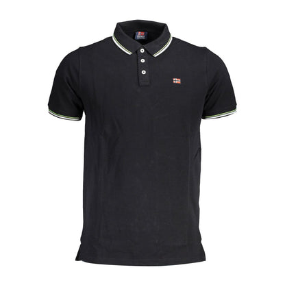 Norway 1963 Elegant Short-Sleeved Black Polo with Contrasts