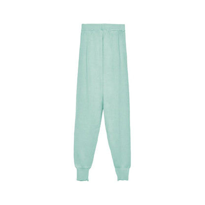 Hinnominate Mint Green Wool Blend Tracksuit Trousers