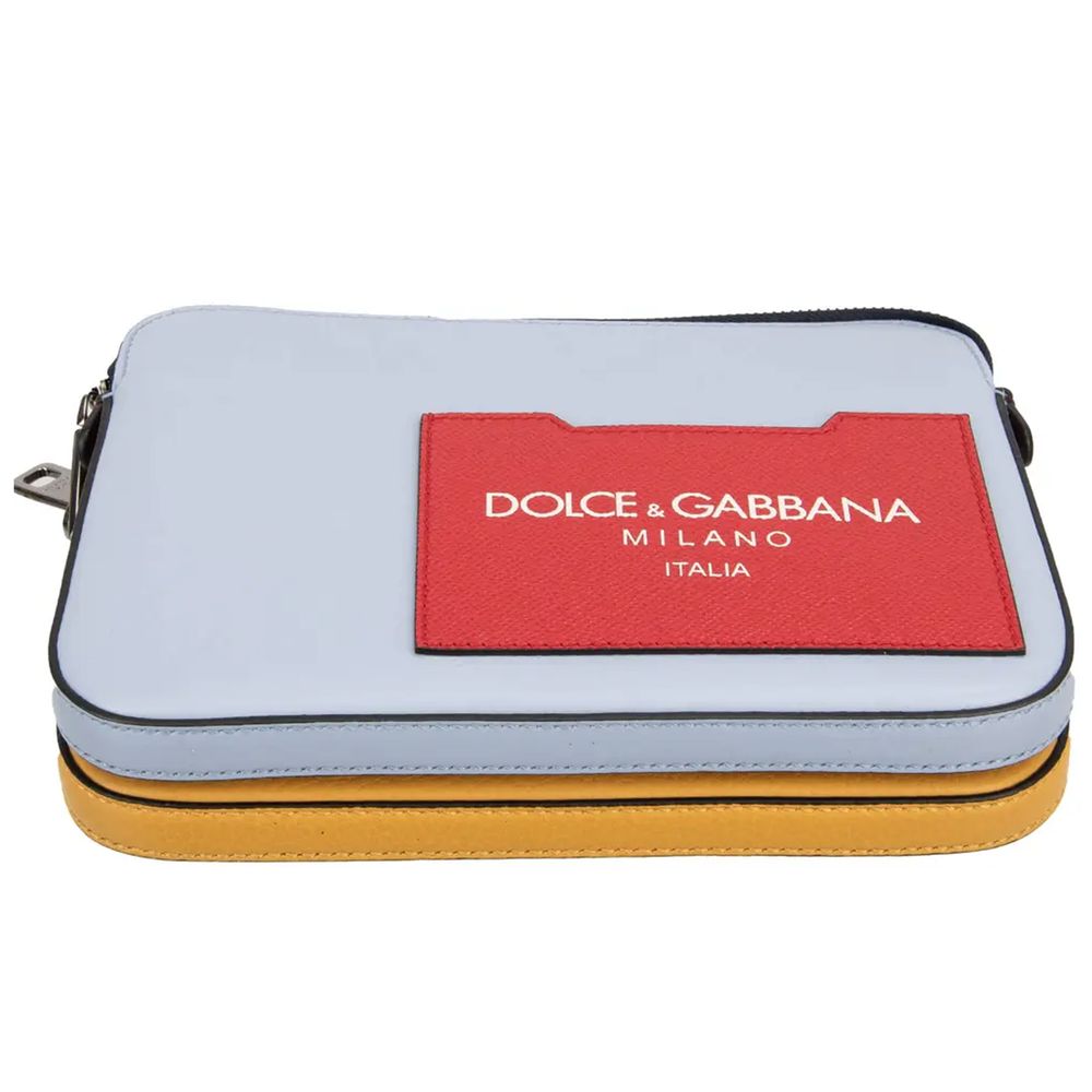 Dolce & Gabbana Multicolor Leather Di Calfskin Clutch Bag