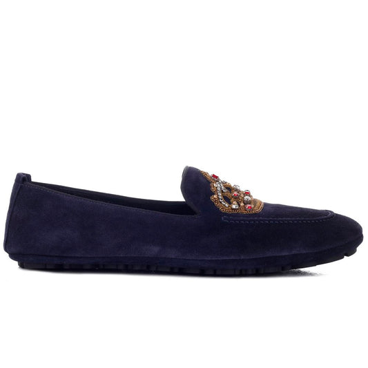 Dolce & Gabbana Blue Leather Di Calfskin Loafer