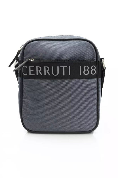 Cerruti 1881 Chic Gray Nylon-Leather Messenger Handbag