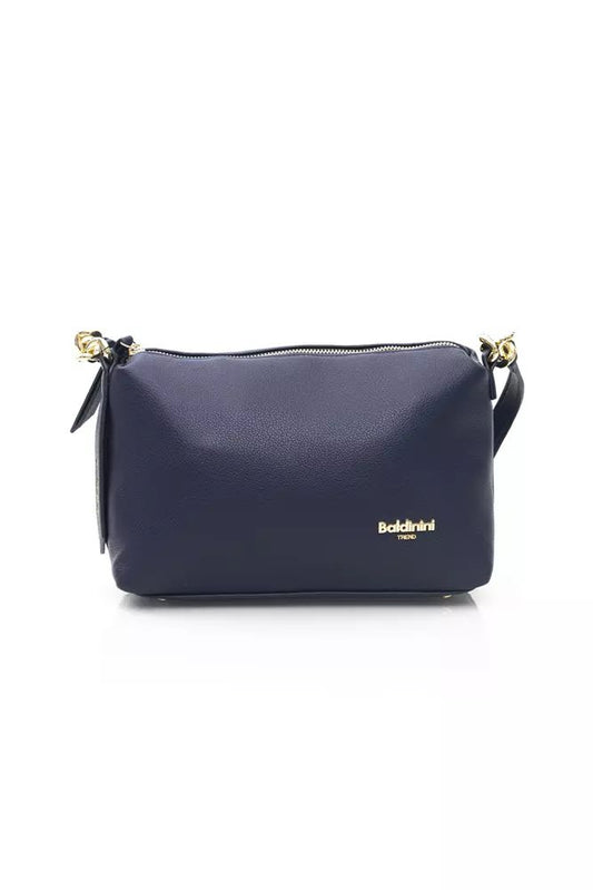 Baldinini Trend Elegant Blue Shoulder Bag with Golden Details