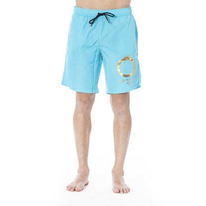 Trussardi Beachwear Light Blue Polyester Swimwear