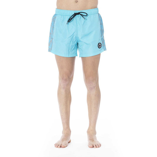 Trussardi Beachwear Light Blue Polyester Swimwear