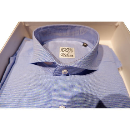 Made in Italy Elegant Light Blue Oxford Shirt
